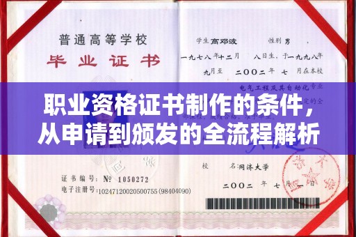 保德职业资格证书制作的条件，从申请到颁发的全流程解析